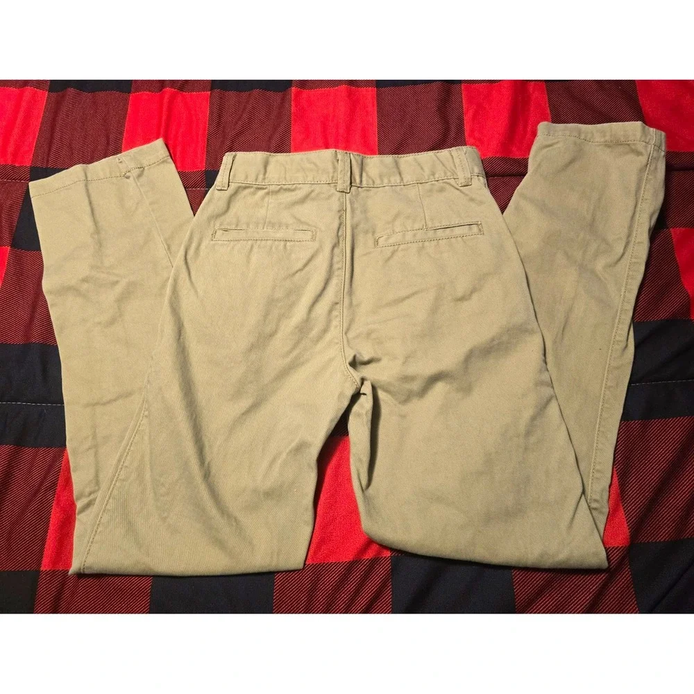 Gymboree Boys Beige Chino Pants Twill Cotton Slim Fit Adjustable Waist Pockets